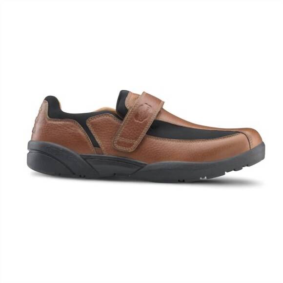 NEW DR. COMFORT SHOES men's douglas casual slip-on leather shoes in chestnut